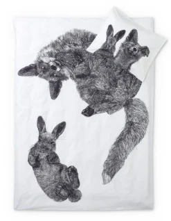 Vuodetekstiilit^Finlayson pussilakanasetti Villipedot 150x210 cm musta/valkoinen