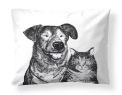 Vuodetekstiilit^Finlayson tyynyliina Selvitytyjät 50x60 cm musta/valkoinen