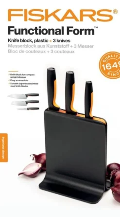 Veitset Ja Leikkuulaudat^Fiskars Functional Form veitsitukki muovi (sis. 3 veistä)