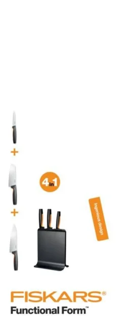 Veitset Ja Leikkuulaudat^Fiskars Functional Form veitsitukki muovi (sis. 3 veistä)