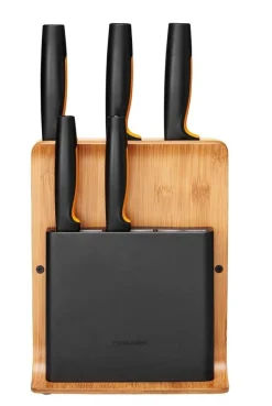 Veitset Ja Leikkuulaudat^Fiskars Functional Form veitsitukki bambu (sis. 5 veistä)