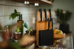 Veitset Ja Leikkuulaudat^Fiskars Functional Form veitsitukki bambu (sis. 5 veistä)