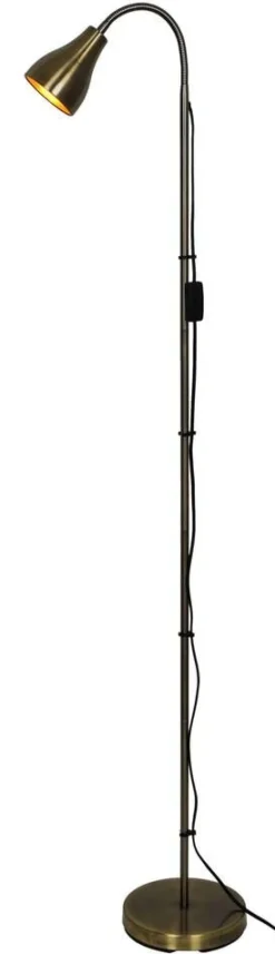 Sisustusvalaisimet^Heat Geta lattiavalaisin 146 cm antiikkimessinki