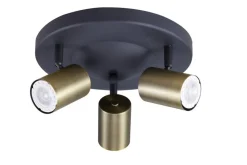 Sisustusvalaisimet^Heat kattospotti Gold Tube 3-osainen pyöreä kulta-musta