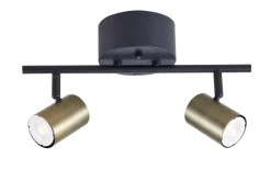 Sisustusvalaisimet^Heat kattospotti Gold Tube 2-osainen tanko kulta-musta
