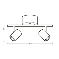 Sisustusvalaisimet^Heat kattospotti Gold Tube 2-osainen tanko kulta-musta