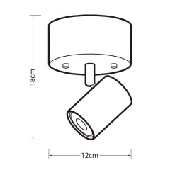 Sisustusvalaisimet^Heat kattospotti Gold Tube 1-osainen kulta-musta