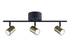 Sisustusvalaisimet^Heat kattospotti Gold Tube 3-osainen tanko kulta-musta