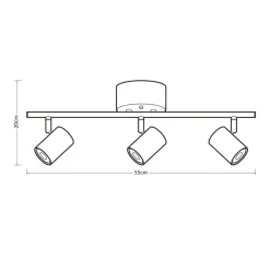 Sisustusvalaisimet^Heat kattospotti Gold Tube 3-osainen tanko kulta-musta