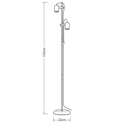 Sisustusvalaisimet^Heat lattiavalaisin Gold Tube 2-osainen kulta-musta