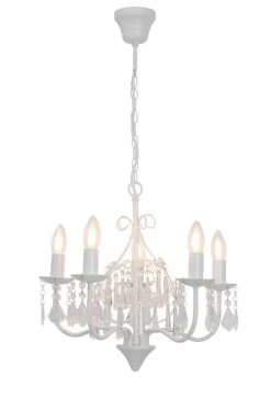 Sisustusvalaisimet^Heat Pradium kristallikruunu 50 cm valkoinen