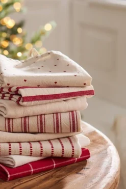 Keittiötekstiilit^IB Laursen keittiöpyyhe Silja 50x70 cm punainen ruutukuvio