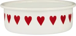 Leivonta|Keittiötarvikkeet^IB Laursen kulho sydämillä 14 cm emaloitu