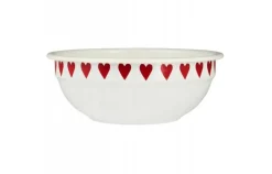 Leivonta|Keittiötarvikkeet^IB Laursen kulho sydämillä 20 cm emaloitu