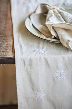 Keittiötekstiilit^IB Laursen lautasliina lumihiutale 40x40 cm pellava