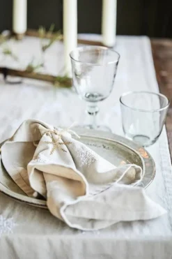 Keittiötekstiilit^IB Laursen lautasliina lumihiutale 40x40 cm pellava