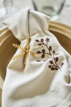 Keittiötekstiilit^IB Laursen lautasliina oksa 40x40 cm luonnonvalkoinen