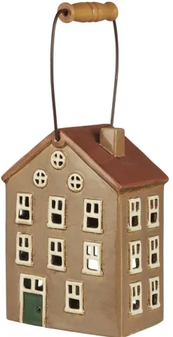 Lyhdyt Ja Kynttilänjalat^IB Laursen talolyhty Nyhavn puukahvalla vihreä ovi