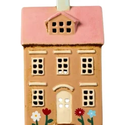 Lyhdyt Ja Kynttilänjalat^IB Laursen talolyhty Nyhavn kukat ja vaaleanpunainen katto