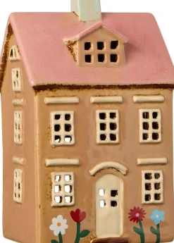 Lyhdyt Ja Kynttilänjalat^IB Laursen talolyhty Nyhavn kukat ja vaaleanpunainen katto