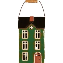 Lyhdyt Ja Kynttilänjalat^IB Laursen talolyhty Nyhavn puukahvalla ruskea ovi