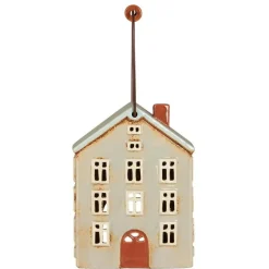 Lyhdyt Ja Kynttilänjalat^IB Laursen talolyhty Nyhavn puukahvalla ruskea ovi