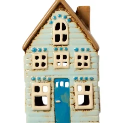 Lyhdyt Ja Kynttilänjalat^IB Laursen talolyhty Visby sininen ovi ja ruskea katto