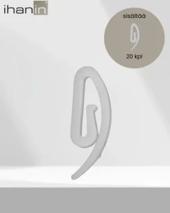 Verhot Ja Verhotarvikkeet^Ihanin rypytysnauhakoukku valkoinen 20 kpl