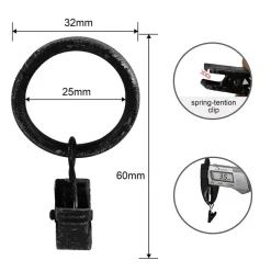 Verhot Ja Verhotarvikkeet^Ihanin verhorenkaat nipistimellä 25/32 mm mustakulta