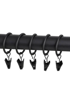 Verhot Ja Verhotarvikkeet^Ihanin verhorenkaat nipistimellä 25/32 mm mattamusta