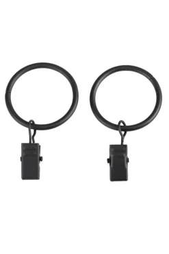 Verhot Ja Verhotarvikkeet^Ihanin verhorenkaat nipistimellä 25/32 mm mattamusta