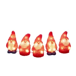 Koriste- Ja Kausivalot^Konstsmide akryylivalosarja Joulupukit 5 kpl/setti  40 x LED