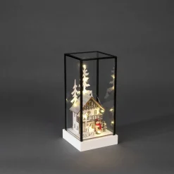 Koriste- Ja Kausivalot^Konstsmide lasilyhty 10 x LED paristo- ja USB-käyttöinen