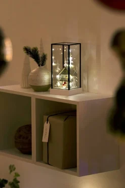 Koriste- Ja Kausivalot^Konstsmide lasilyhty 10 x LED paristo- ja USB-käyttöinen