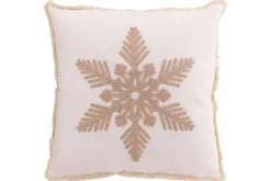 Sisustustekstiilit^ Koristetyyny Snoflake 45x45 cm valkoinen/beige