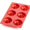 Paistoastiat^Lekue donitsivuoka 6 kpl silikonia punainen