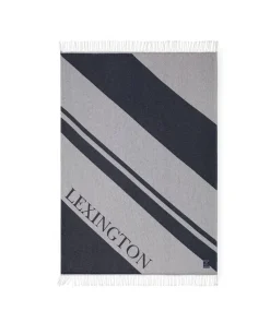 Sisustustekstiilit^Lexington huopa kierrätettyä puuvillaa sini-valkoinen