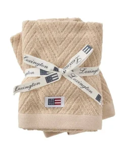 Kylpyhuone- Ja Saunatekstiilit|Kylpyhuone- Ja Saunatekstiilit^Lexington pyyhesetti 30x50 cm herringbone 2 kpl beige