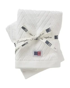 Kylpyhuone- Ja Saunatekstiilit|Kylpyhuone- Ja Saunatekstiilit^Lexington pyyhesetti 30x50 cm herringbone 2 kpl valkoinen