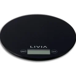 Keittiötarvikkeet^Livia keittiövaaka pyöreä musta