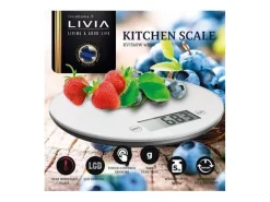 Keittiötarvikkeet^Livia keittiövaaka pyöreä valkoinen