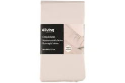 Vuodetekstiilit^4Living muotoonommeltu lakana 90x200 + 25 cm beige