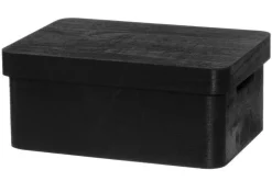 Säilytyskorit Ja Laatikot|Ruoansäilytys Ja Järjestys^4Living puulaatikko kannella 30x21x13 cm musta