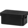 Säilytyskorit Ja Laatikot|Ruoansäilytys Ja Järjestys^4Living puulaatikko kannella 25x17x11 cm musta