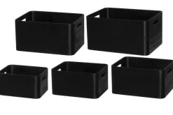 Säilytyskorit Ja Laatikot|Ruoansäilytys Ja Järjestys^4Living puulaatikko 26x20x13,5 cm musta