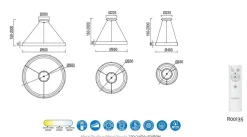 Sisustusvalaisimet^Mantra Niseko riippuvalaisin Ø 45 cm kaukosäätimellä valkoinen