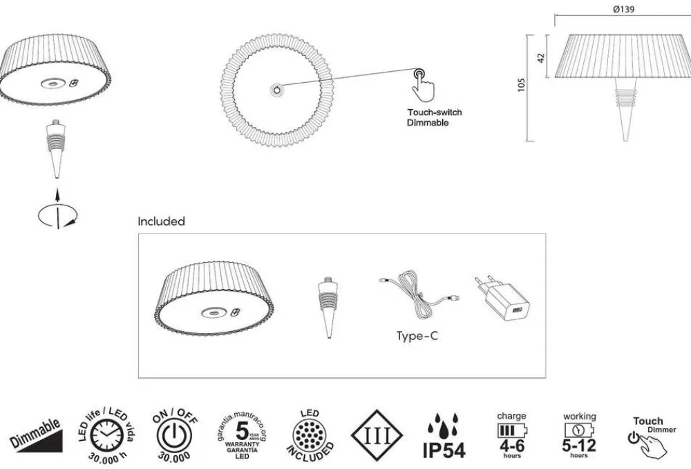 Sisustusvalaisimet^Mantra Relax USB tunnelmavalaisin pullonkorkki