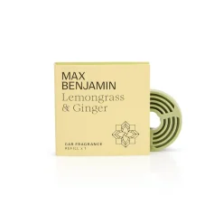 Tuoksukynttilät Ja Huonetuoksut|Kynttilät Ja Huonetuoksut^Max Benjamin autotuoksun täyttöpakkaus Lemongrass and Ginger