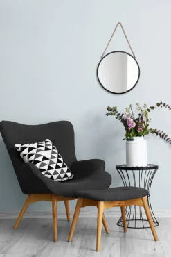 Kellot Ja Peilit^Mirrors and More peili Taira Ø40 cm musta narulla