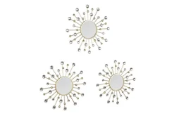 Kellot Ja Peilit^Mirrors and More peilisetti Melanie 3 x Ø25,5 cm kulta